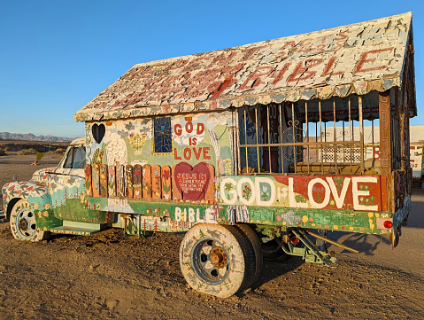 Salvation Mountain religious art and pilgrimage site near Niland in the Imperial Valley California