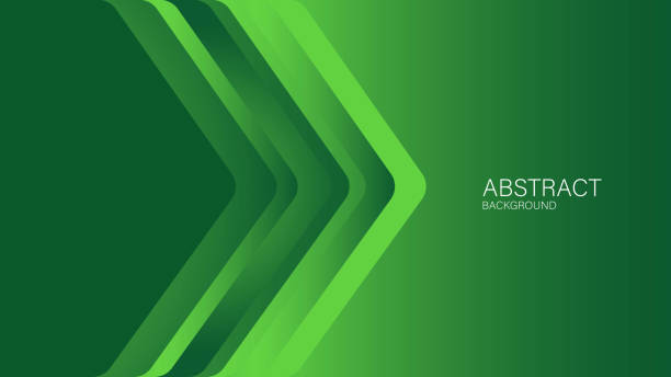 grüner abstrakter hintergrund, pfeillinien, geometrischer vektor, grafik, technologie digitale vorlage, cover-design, hintergrund, banner, web-hintergrund, buchcover, werbung, grüner farbverlaufshintergrund. - green background stock-grafiken, -clipart, -cartoons und -symbole