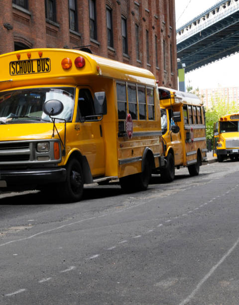 istock School buses parked on NYC street. 1407544038
