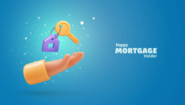 3d cartoon hand holding the house keys mortgage loan vector illustration. Real estate agent give keys. Rent housing banner template. 3d cartoon hand holding the house keys mortgage loan vector illustration. Real estate agent give keys. Rent housing banner template home ownership stock illustrations