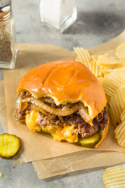 istock Homemade Juicy Lucy Cheeseburger 1407551263