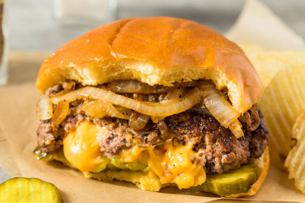 istock Homemade Juicy Lucy Cheeseburger 1407551278