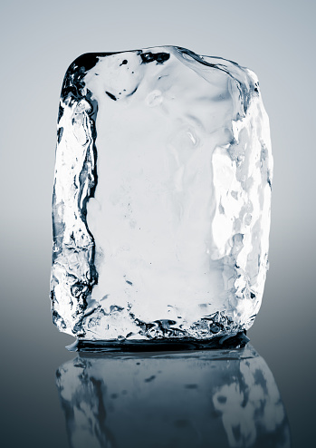 Ice cubes with water