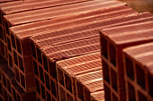 Detail of stacked bricks.