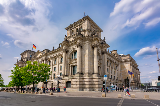 Berlin, Germany - May 2019: Reichstag building (Bundestag - parliament of Germany) in Berlin