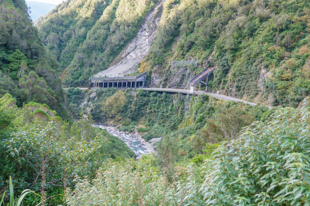istock State High 76 passes Otirs between bush clad steep hills and through protective tunnels. 1407568494