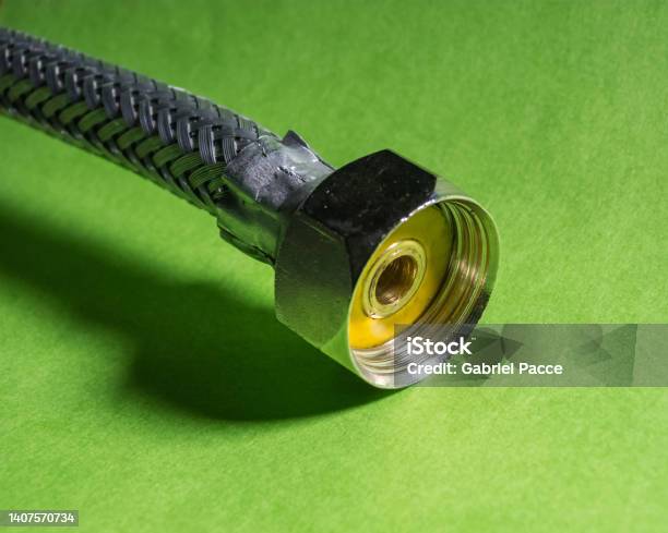 Closeup And Details Of A Household Flexible Water Hose Stock Photo - Download Image Now