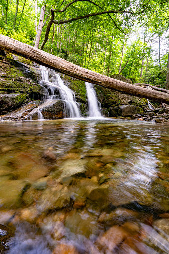 Waterfalls and cascades of the Dunnfield Creek Natural Area in the Delaware Water Gap National Recreation Area in New Jersey.