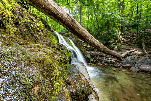 Waterfalls and cascades of the Dunnfield Creek Natural Area in the Delaware Water Gap National Recreation Area in New Jersey.