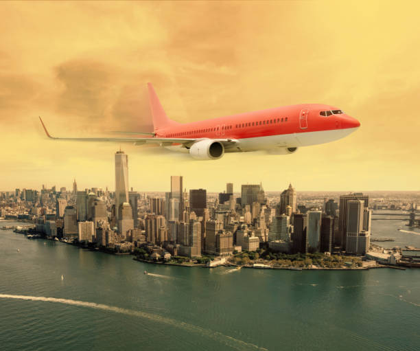 istock Plane leaving New York City 1407576681