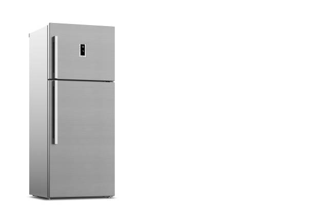 istock Refrigerator on white background. Home freezer for household. 1407576777