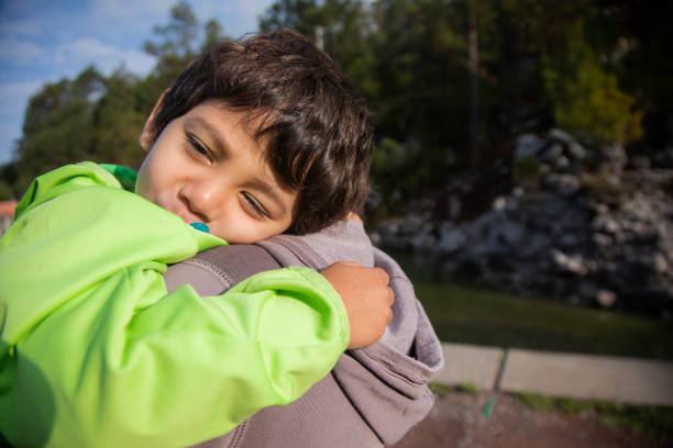 istock mother and son in the forest 1407579093