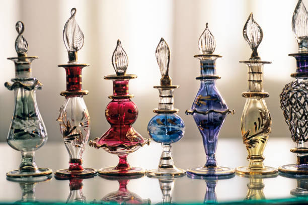 istock Antique hand-painted perfume bottles. 1407579436