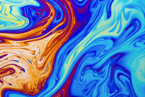 Psychedelic multicolored background abstract. Rainbow colors. patterns background. Photo macro shot of soap bubbles
