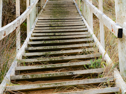 Old staircase at the beach