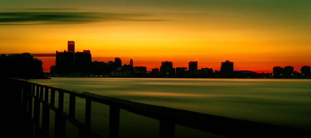 istock The Detroit Abstract Skyline at Dusk 1407603730