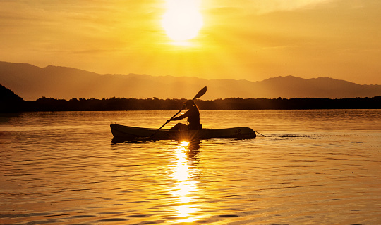 Sunset along the waterfront of the Victoria Quay, located in Port Alberni, British Columbia