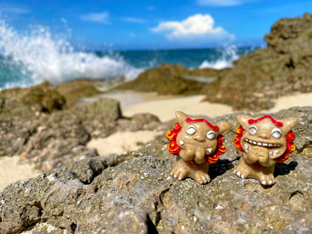 istock Shisa figurine and background material Okinawa 1407609411