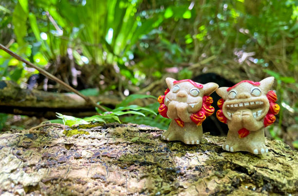 istock Shisa figurine and background material Okinawa 1407609415