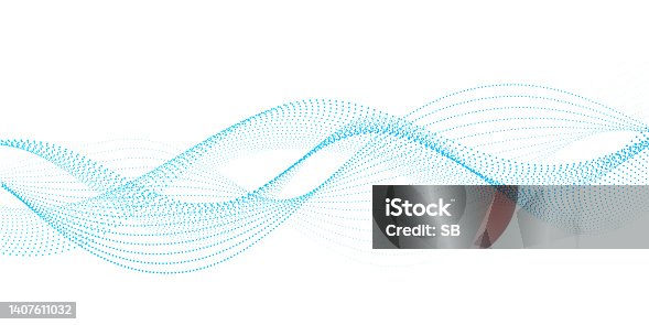 istock Abstract blue wave on white background. Vector illustration. 1407611032