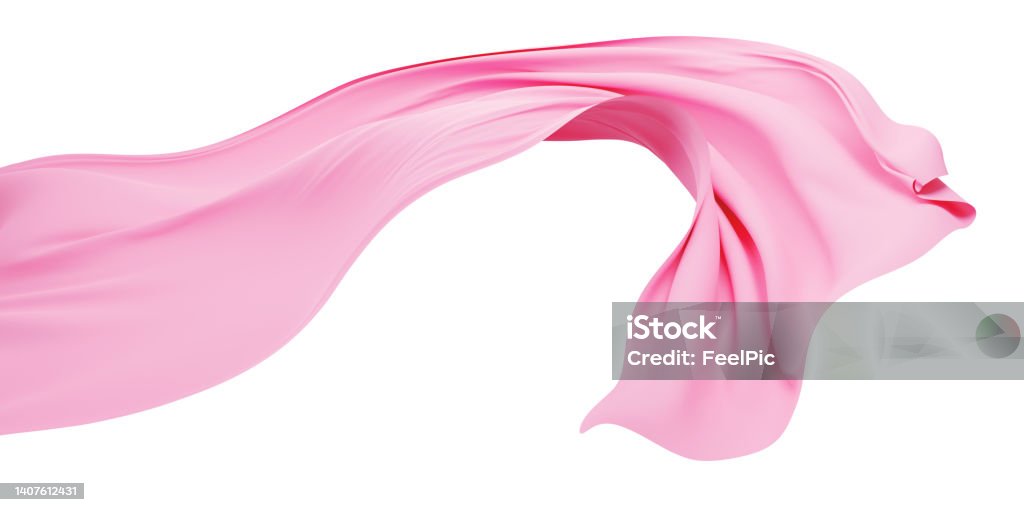 Pink Background Wind Pink Fabric Flying In The Wind Isolated On White Background 3d Render ...