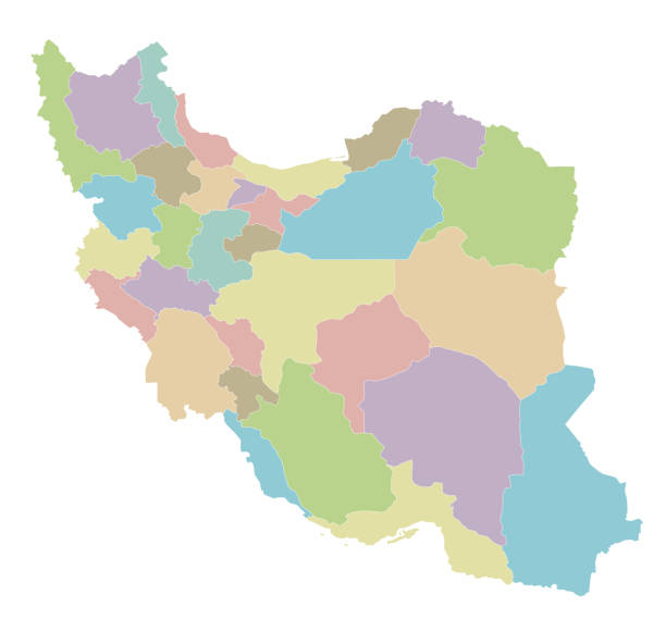 Vector blank map of Iran with provinces and administrative divisions. Editable and clearly labeled layers. Vector blank map of Iran with provinces and administrative divisions. Editable and clearly labeled layers. khuzestan province stock illustrations