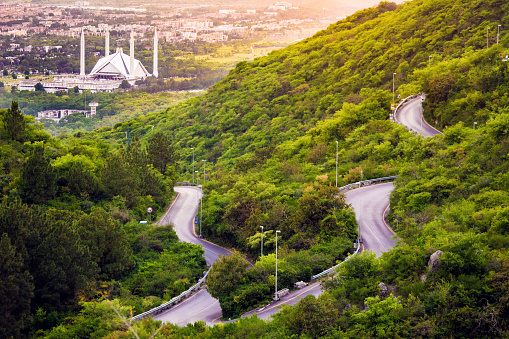 Aerial View of Shah Faisal Mosque Islamabad Pakistan Asia