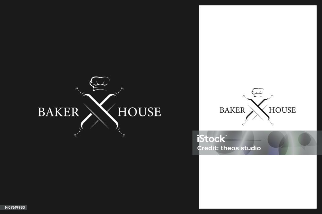 Silhouette Bakery Logo Design Vector Stock Illustration - Download ...