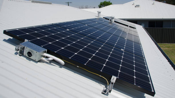 istock Solar panels after cleaning on a domestic roof 1407636516