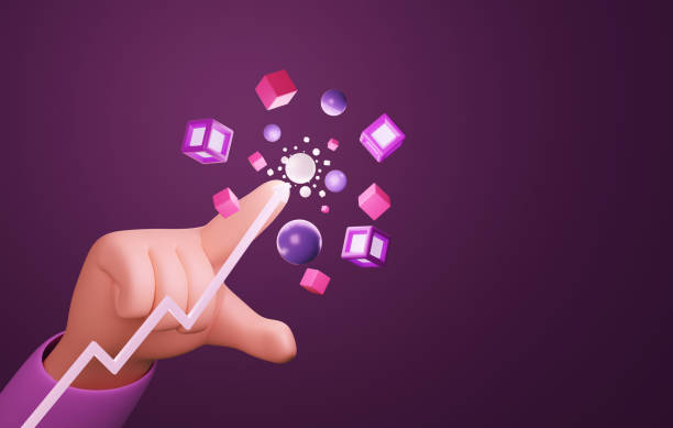 istock Businessman's hand points to glowing arrow graph pointing to growth goals with blockchain technology of future. 1407638158