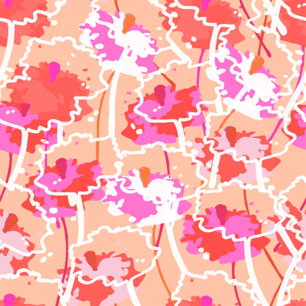istock seamless plants pattern background with doodle lily flowers , greeting card or fabric 1407638502