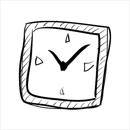 art illustration hand draw vector symbol icon of  clock