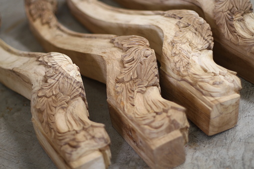 The process of making handmade wooden furniture.