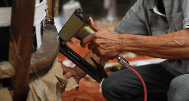 istock The process of making handmade wooden furniture. 1407660607