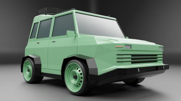 istock 3d render sideview green color small car suv model 1407661433