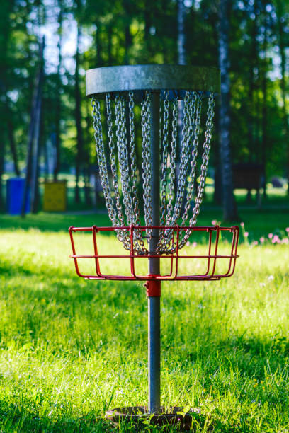 istock summer morning, disc golf cart in a birch grove 1407661472