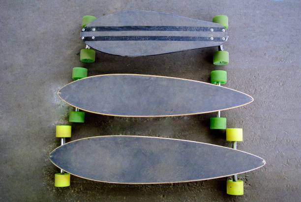 istock Longboards on the pavement. Ride on the board. 1407661526