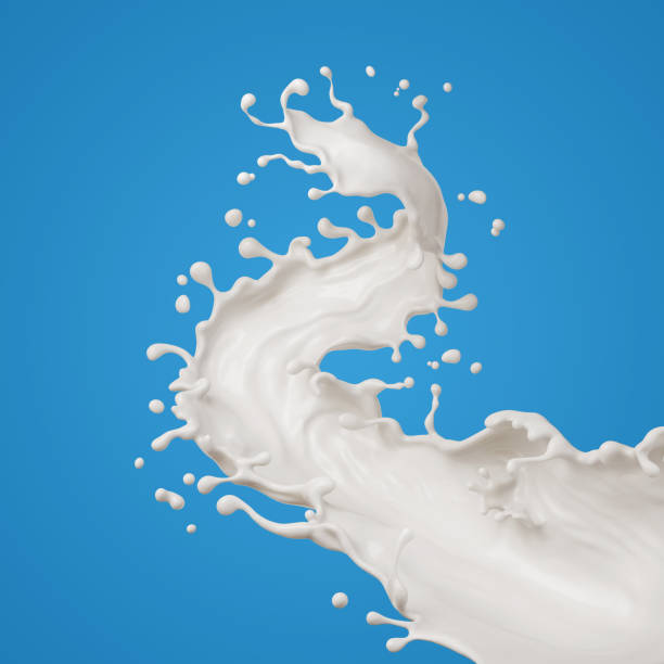 istock milk splash isolated on background, liquid or Yogurt splash, Include clipping path. 3d illustration. 1407664180