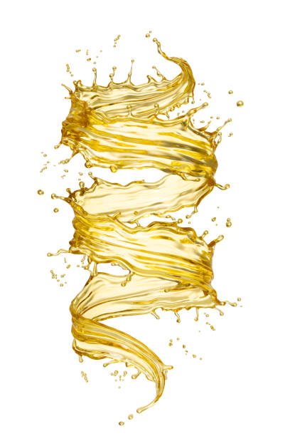 istock olive oil splashing isolated on white background, 3d rendering. 1407664612