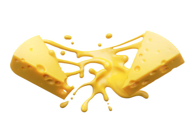 istock Cheese sauce splashing in the air with cheddar cheese, 3d rendering. 1407665167