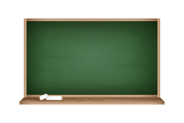 istock Realistic blackboard with empty green space. Chalkboard with wooden frame and pieces of chalk. Education supplies concept. 1407665269