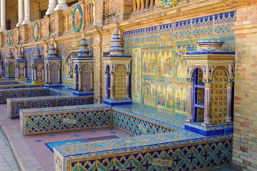 SAMARKAND, UZBEKISTAN - JUNE 20, 2023: Exterior of Tilya Kori Mosque and Madrasah located in Registan Square, in Samarkand, Uzbekistan.