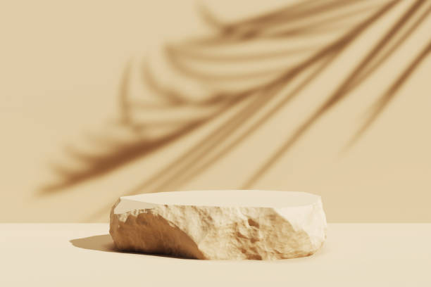 istock cosmetic display product stand, stone podium scene background. 3D rendering 1407666160