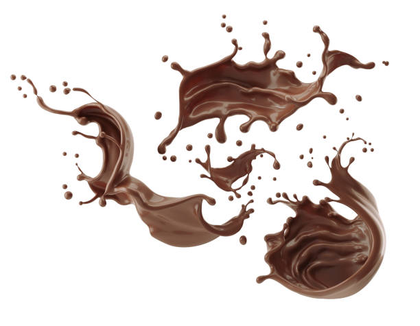 istock splash of chocolate or Cocoa.Include clipping path. 3d illustration. 1407666735