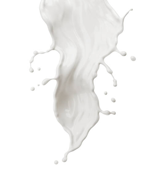 istock twisted milk splash isolated on background, liquid or Yogurt splash, Include clipping path. 3d illustration. 1407667061