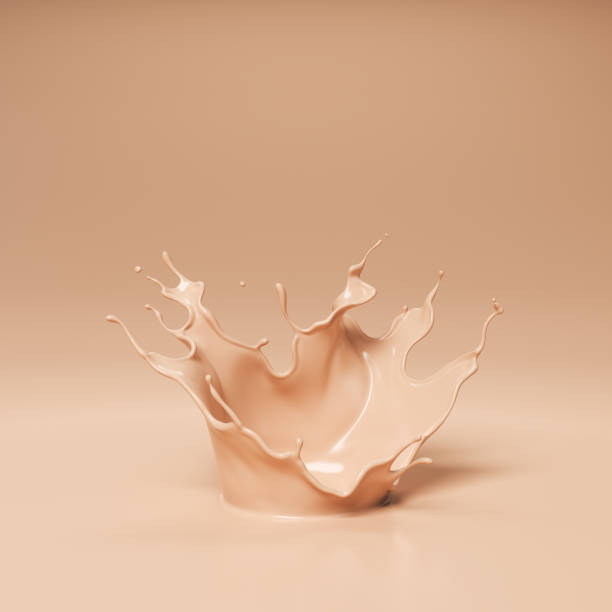 foundation splash cream for beauty cosmetic product, 3d illustration.