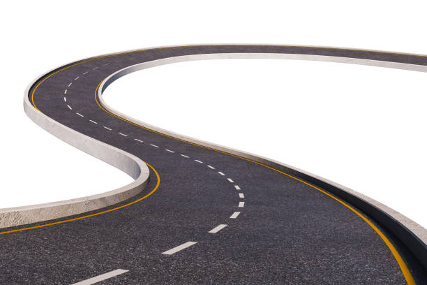 istock Road or Street and highways with Clipping path 3d illustration. 1407667266