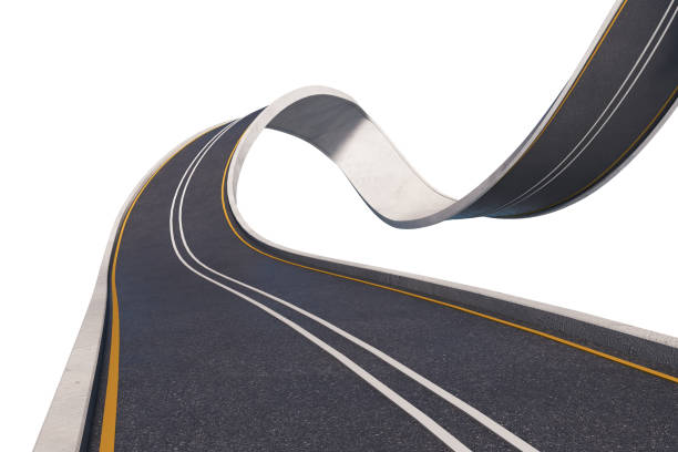 istock Road or Street and highways with Clipping path 3d illustration. 1407667267