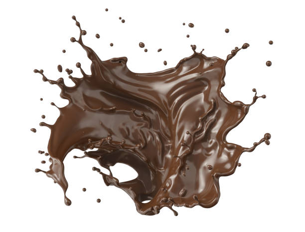 istock splash of chocolate or Cocoa. 3d illustration. 1407668572