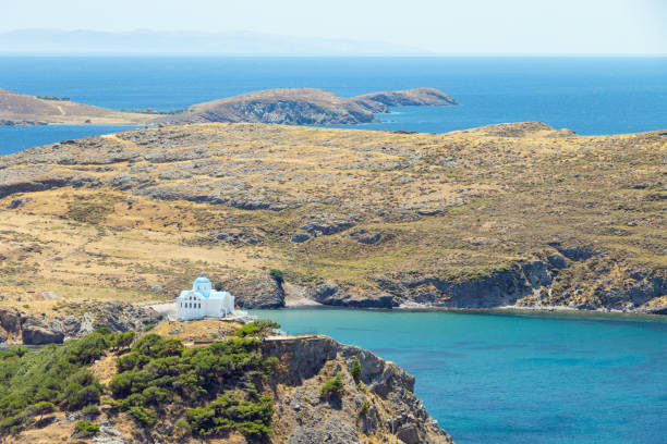 kapelle von agios nikolaos (heiliger nikolaus) in myrina, lemnos - agios nikolaos stock-fotos und bilder